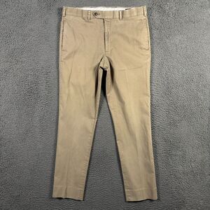Brooks Brothers Pants Mens 35 (Fits 32x29) Brown Milano Slim Fit Stretch